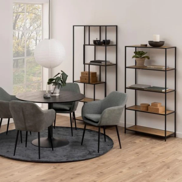 Rek Seaford Met 4 Zwevende Legplanken - Wilde Eik/ Zwart 3 Rek Seaford Met 4 Zwevende Legplanken - Wilde Eik/ Zwart - Afbeelding 3