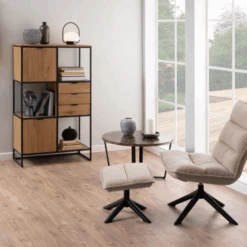 Wandrek Swindon 141 Cm Met 3 Lades En 2 Kastjes - Eik/zwart -Emob Ontwerp zonder titel 2022 11 02T153230.866 7f40