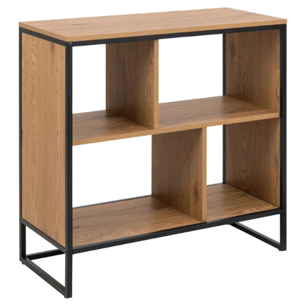 Boekenkast Swindon Met 4 Vakken - Wilde Eik/zwart 7 Boekenkast Swindon Met 4 Vakken - Wilde Eik/zwart - Afbeelding 7