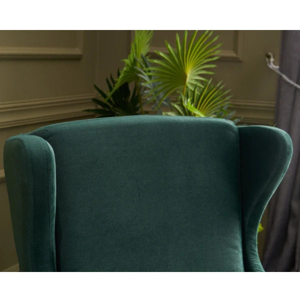 Stijlvolle En Comfortabele Vleugelstoel | Modern Ontwerp | Beukenhouten Frame | Groen 4 Stijlvolle En Comfortabele Vleugelstoel | Modern Ontwerp | Beukenhouten Frame | Groen - Afbeelding 4