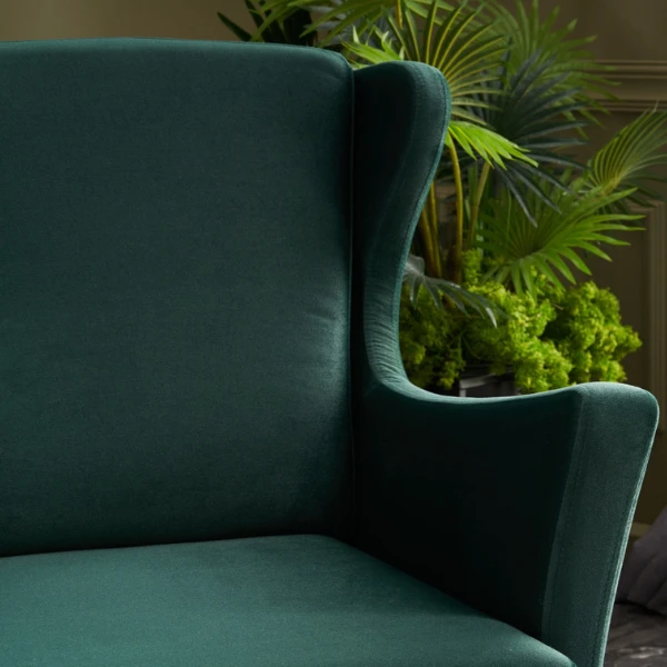 Stijlvolle En Comfortabele Vleugelstoel | Modern Ontwerp | Beukenhouten Frame | Groen 5 Stijlvolle En Comfortabele Vleugelstoel | Modern Ontwerp | Beukenhouten Frame | Groen - Afbeelding 5