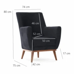 Stijlvolle En Comfortabele Wing Chair | Antraciet Fluweel | Beukenhouten Poten -Emob Ontwerp zonder titel 2023 01 31T102651.603 b854
