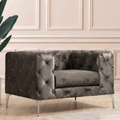 Stijlvolle Wing Chair | Comfortabel En Modern | Beukenhouten Frame | Polyester Stof | Antraciet Kleur