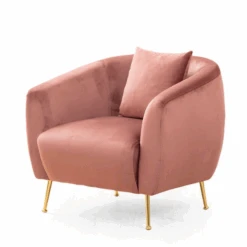 Stijlvolle Wing Chair - Beukenhouten Frame, Roze Polyester Stof, Gouden Metalen Poten 8 Stijlvolle Wing Chair - Beukenhouten Frame, Roze Polyester Stof, Gouden Metalen Poten -Emob Ontwerp zonder titel 2023 03 02T093547.739 470c
