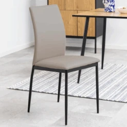 Eetkamerstoel Demir - Taupe/zwart