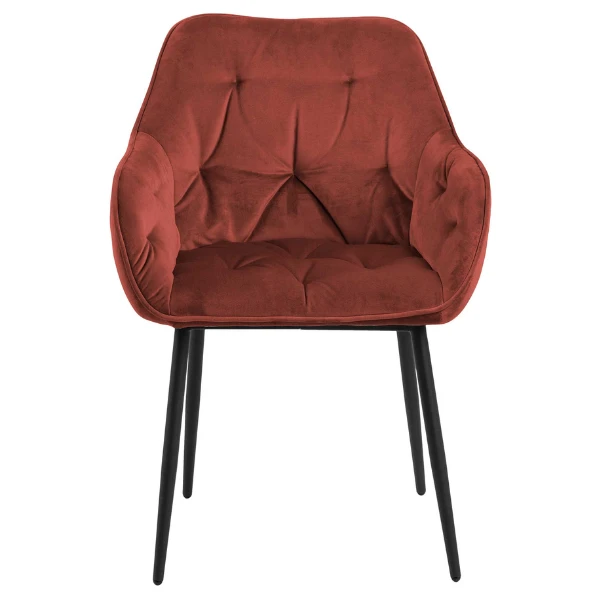 Armstoel Lynn - Koraal/zwart 6 Armstoel Lynn - Koraal/zwart - Afbeelding 6