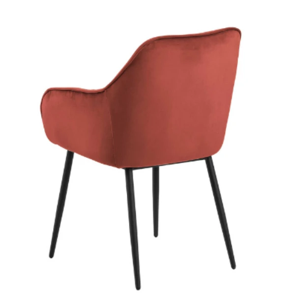 Armstoel Lynn - Koraal/zwart 7 Armstoel Lynn - Koraal/zwart - Afbeelding 7