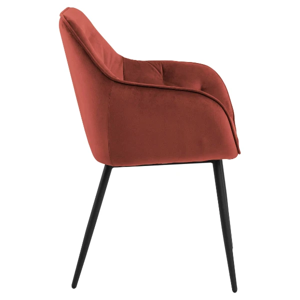 Armstoel Lynn - Koraal/zwart 3 Armstoel Lynn - Koraal/zwart - Afbeelding 3