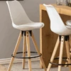 Barstoel Dimar - Wit/eik