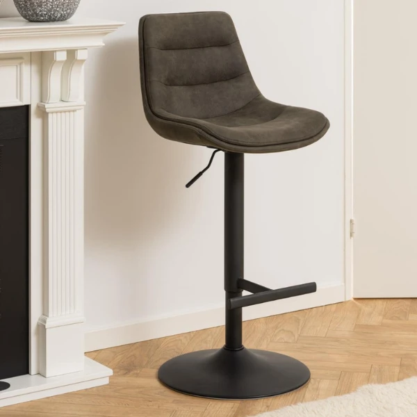 Verstelbare Barstoel Adèle 65-86cm - Antraciet/zwart 1 Verstelbare Barstoel Adèle 65-86cm - Antraciet/zwart