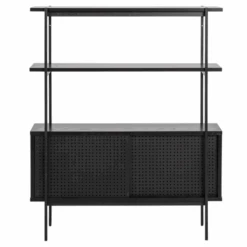 Boekenkast Angus | 94 X 27 X 114 Cm | 2 Schuifdeuren | Zwart -Emob Ontwerp zonder titel 2023 06 23T114214.443 092a