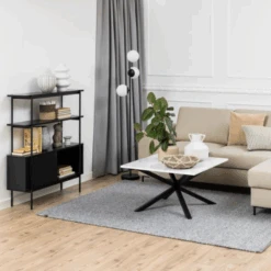 Boekenkast Angus | 94 X 27 X 114 Cm | 2 Schuifdeuren | Zwart -Emob Ontwerp zonder titel 2023 06 23T114318.084 0b5d