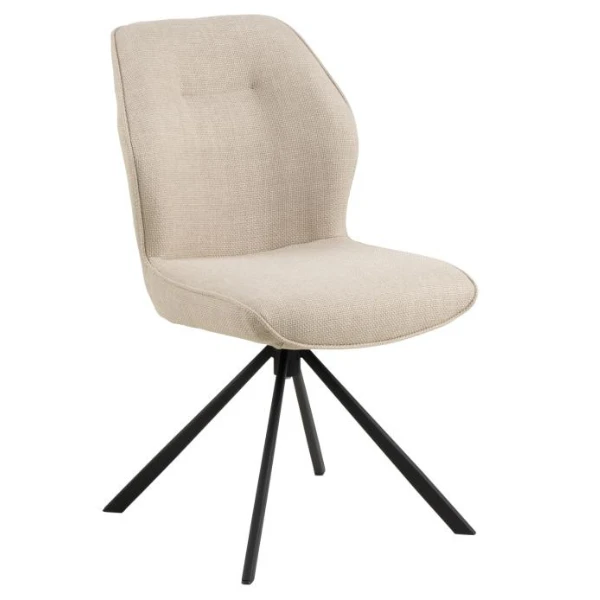 Eetkamerstoel Aubin - Beige/zwart 1 Eetkamerstoel Aubin - Beige/zwart