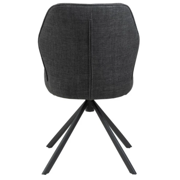 Eetkamerstoel Aubin - Antraciet/zwart 6 Eetkamerstoel Aubin - Antraciet/zwart - Afbeelding 6