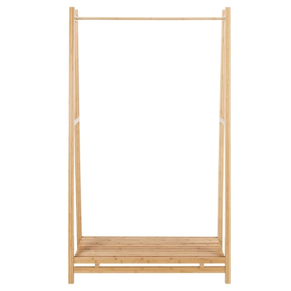 Kledingrek Bay 105cm Met Legplank - Bamboe 5 Kledingrek Bay 105cm Met Legplank - Bamboe - Afbeelding 5