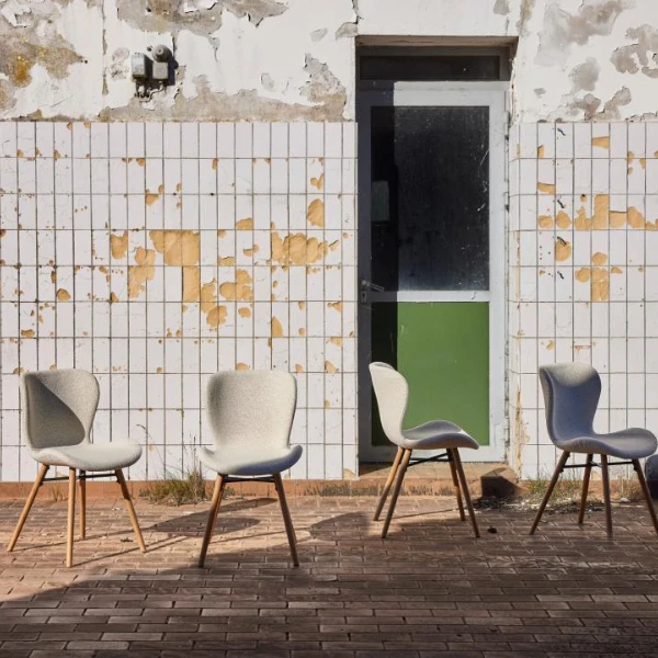 Stoffen Stoel Tilda Met Schuine Poten - Wit/eik 6 Stoffen Stoel Tilda Met Schuine Poten - Wit/eik - Afbeelding 6