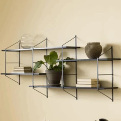 Wandrek Newton Met 4 Legplanken - Zwart