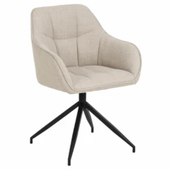 Eetkamerstoel Brenda Draaibaar - Beige/zwart