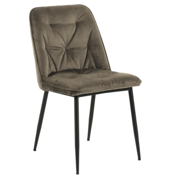 Eetkamerstoel Lynn Velours En Metaal - Taupe 10 Eetkamerstoel Lynn Velours En Metaal - Taupe - Afbeelding 10