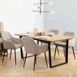 Eetkamerstoel Bridget Stof En Metaal - Beige/zwart -Emob Ontwerp zonder titel 2023 06 29T165945.466 1 29e4