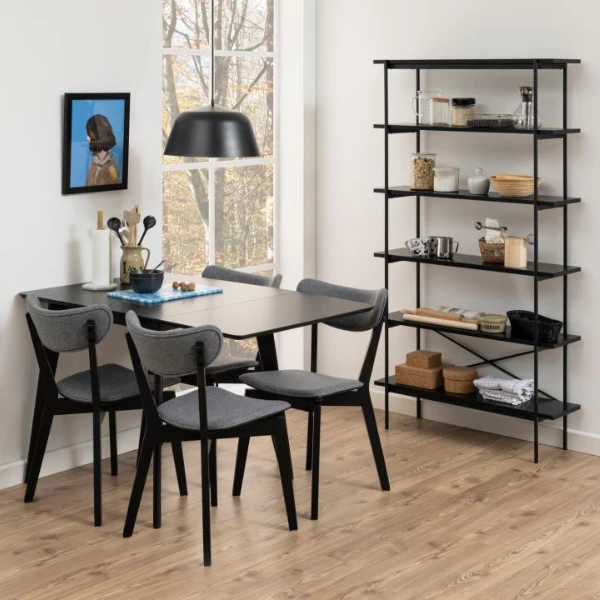 Eetkamerstoel Roxby - Grijs/zwart 3 Eetkamerstoel Roxby - Grijs/zwart - Afbeelding 3