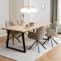 Eetkamerstoel Jarno Met Armleuning - Beige/zwart -Emob Ontwerp zonder titel 2023 07 12T142422.368 1e7a