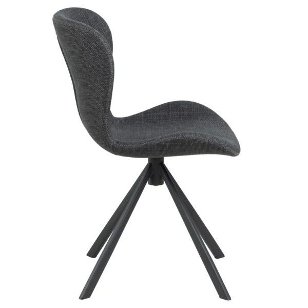 Draaibare Eetkamerstoel Tilda Stof - Antraciet/zwart 8 Draaibare Eetkamerstoel Tilda Stof - Antraciet/zwart - Afbeelding 8