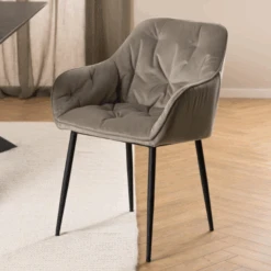 Eetkamerstoel Lynn - Taupe/zwart -Emob Ontwerp zonder titel 2023 07 17T160548.967 593b