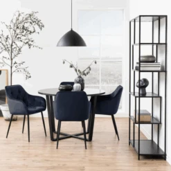 Eetkamerstoel Lynn - Donkerblauw/zwart -Emob Ontwerp zonder titel 2023 07 17T161929.000 23fa