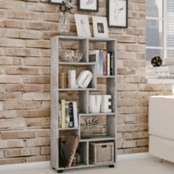 Boekenkast Azira 118 Cm 8 Open Vakken-beton -Emob Ontwerp zonder titel 2023 08 24T163017.364 a49c