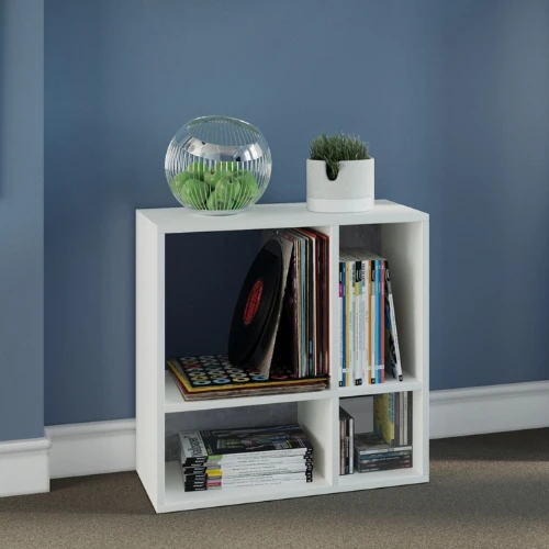 Roomdivider Ebby 4 Open Vakken-wit/beton 10 Roomdivider Ebby 4 Open Vakken-wit/beton - Afbeelding 10