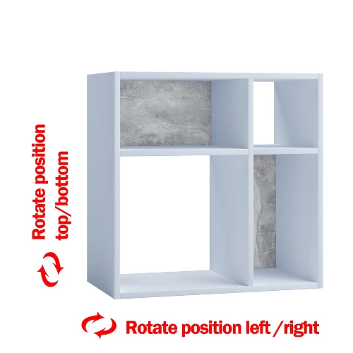 Roomdivider Ebby 4 Open Vakken-wit/beton 9 Roomdivider Ebby 4 Open Vakken-wit/beton - Afbeelding 9