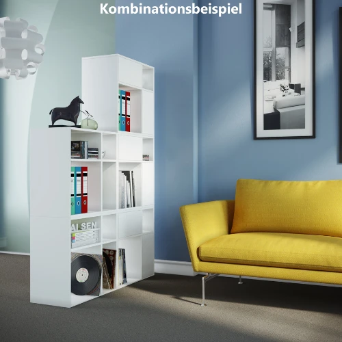 Roomdivider Ebby 4 Open Vakken-wit/beton 5 Roomdivider Ebby 4 Open Vakken-wit/beton - Afbeelding 5