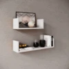 Set Van 2 Wandplanken 40x14.5 Cm En 60x14.5 Cm Britta-wit