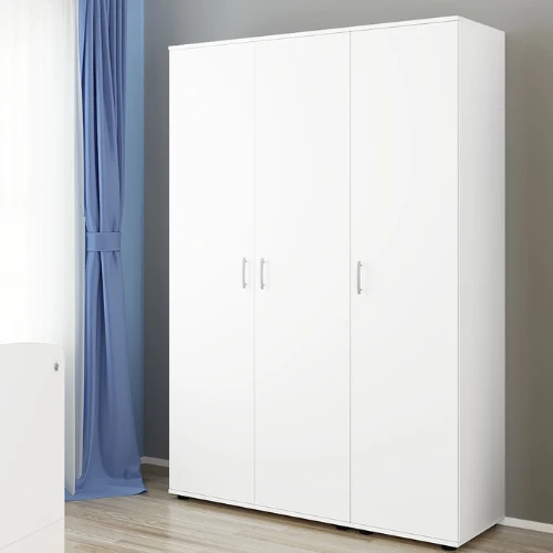 Kleerkast Halula 3 Deuren 1 Kledingroede En 6 Legplanken-wit 1 Kleerkast Halula 3 Deuren 1 Kledingroede En 6 Legplanken-wit