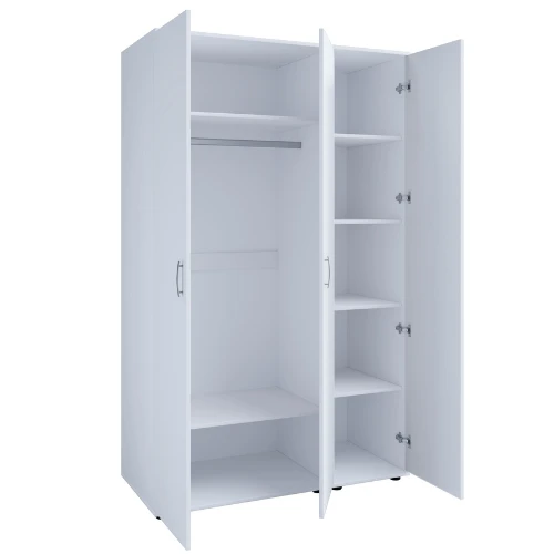 Kleerkast Halula 3 Deuren 1 Kledingroede En 6 Legplanken-wit 5 Kleerkast Halula 3 Deuren 1 Kledingroede En 6 Legplanken-wit - Afbeelding 5