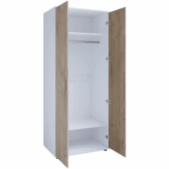 Kleerkast Halula 2 Deuren 1 Kledingroede En 2 Legplanken-eik/wit -Emob Ontwerp zonder titel 2023 08 28T084352.703 2de3