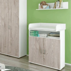 Commode Halula Met Luierplank En Wandplank-eik/wit -Emob Ontwerp zonder titel 2023 08 28T091443.606 1 252d