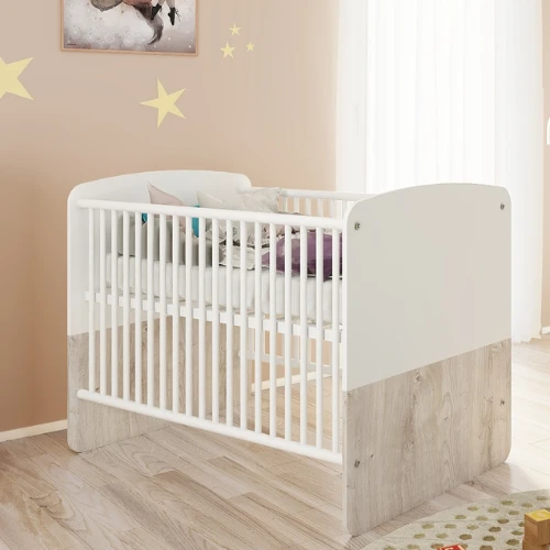 Babybed Halula 70x140 Cm-wit/eik 3 Babybed Halula 70x140 Cm-wit/eik - Afbeelding 3