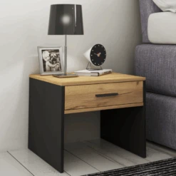 Nachttafeltje Javi 1 Lade-wilde Eik/antraciet -Emob Ontwerp zonder titel 2023 08 30T092530.168 1 04fe