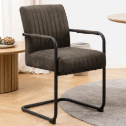 Sledestoel Adinda Met Armleuning - Antraciet/zwart