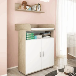 Commode Halula Met Luierplank En Wandplank-wit/eik -Emob Ontwerp zonder titel 2023 08 31T083154.267 1 fd77