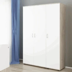 Kleerkast Halula 3 Deuren 1 Kledingroede En 6 Legplanken-wit/eik -Emob Ontwerp zonder titel 2023 08 31T085710.169 1 b889