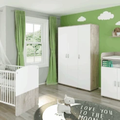 Kleerkast Halula 3 Deuren 1 Kledingroede En 6 Legplanken-wit/eik -Emob Ontwerp zonder titel 2023 08 31T090107.416 6b23