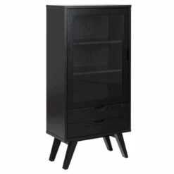 Zwart Eiken Sieg Vitrinekast: 2 Laden, Glazen Deur -Emob Ontwerp zonder titel 2023 10 03T134237.173 7dc2