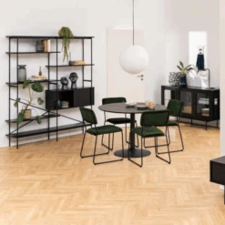 Boekenkast Angus Met Schuifdeur, 5 Planken, 172x27x188 Cm - Zwart -Emob Ontwerp zonder titel 2023 10 09T160459.771 cf02