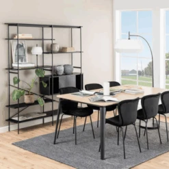 Boekenkast Angus Met Schuifdeur, 5 Planken, 172x27x188 Cm - Zwart -Emob Ontwerp zonder titel 2023 10 09T160528.564 6ddc