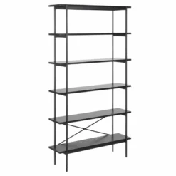 Boekenkast Angus : Zwart Stalen Frame, Essenzwarte Planken. -Emob Ontwerp zonder titel 2023 10 09T165014.451 2a65