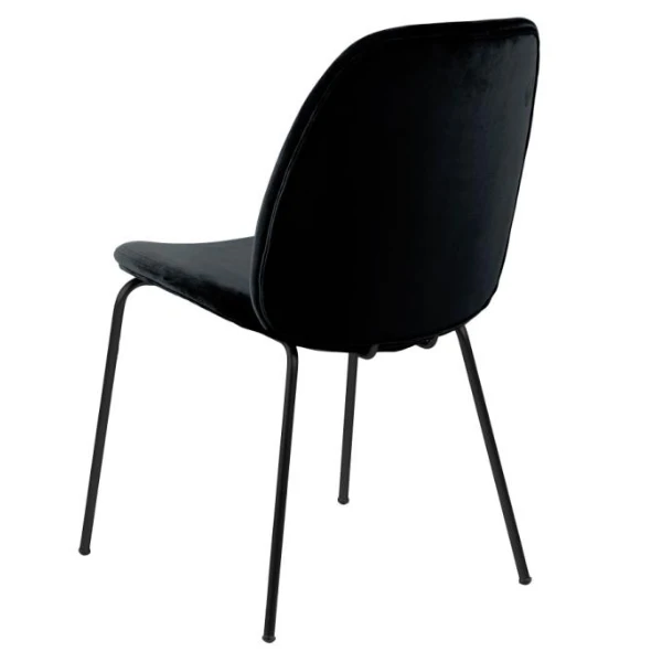 Moderne Eetkamerstoel Carmen , Vic Stof, Zwart 2 Moderne Eetkamerstoel Carmen , Vic Stof, Zwart - Afbeelding 2