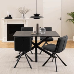 Eetkamerstoel Flynn - 4-Sterren Onderstel, Draaibaar En Met Rits - Donkergrijs -Emob Ontwerp zonder titel 2023 10 24T161956.551 3acf